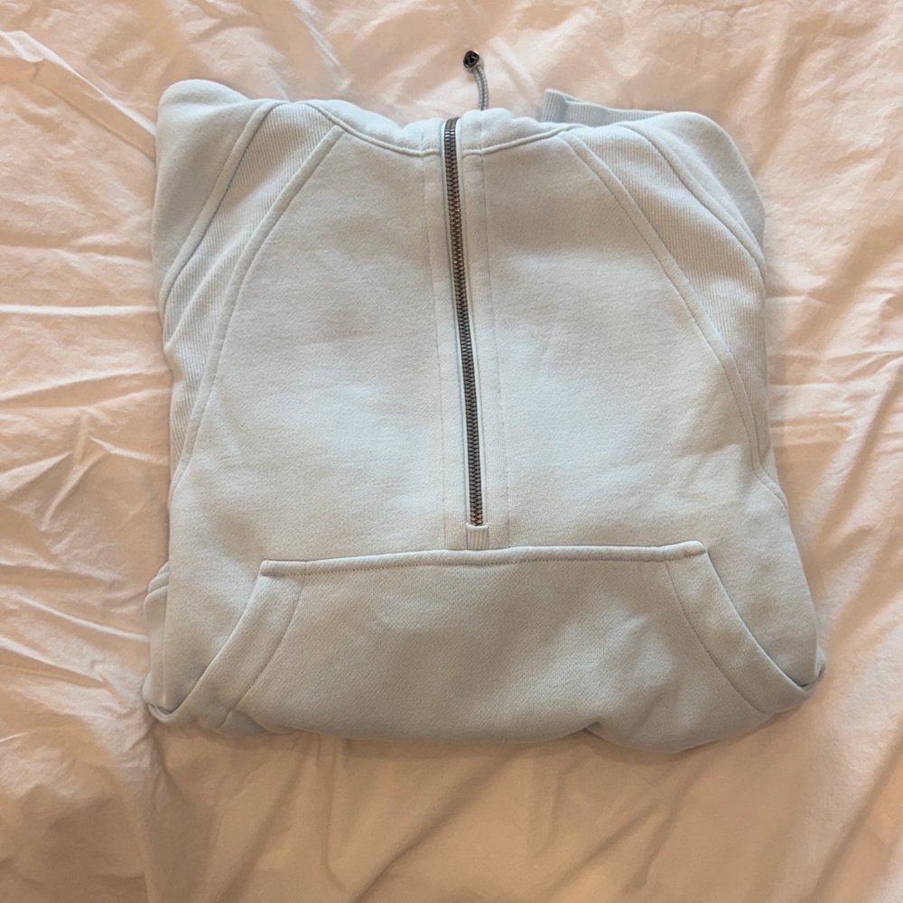 lululemon athletica Light Blue Scuba Half Zip with Hood
